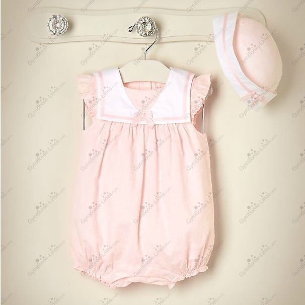Vintage Janie And Jack Onesie 6-12 Months Swiss Dot Sailor One-Piece